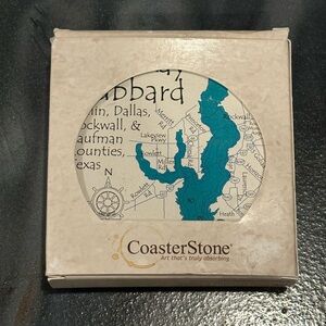 CoasterStone Dallas Rockwall Texas Lake Ray Hubbard Absorbent Map Coasters